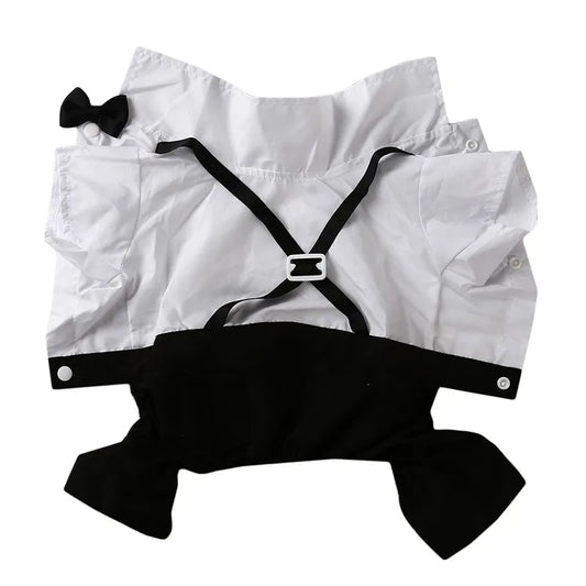 Costume Pet Dog Tuxedo Suit Cat Dog Wedding Birthday Party Formal Shirt with Bow Tie for Puppy Small Medium Dogs Costume Clothes