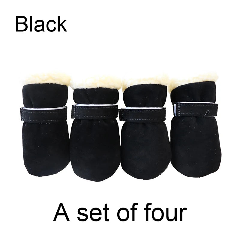 the SNOW DOG SLIPPERS - 4PCS Winter Waterproof Warm Non-Slip Snow Boots for Small Breeds Dogs, Puppy Outdoor Walking Dog Socks, Bootie Pet Paw Care