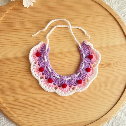 the CROCHET CANINE - Pet Dog/Cat Birthday Hat, Pet Party Dress Up, Photo Decoration, Dog Neck Cute Handmade Set, Dog Accessories for Small Dogs/Puppy