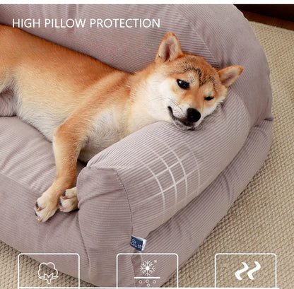 Cozy Deep Sleep Pet Bed with Removable and Washable Cover - Large Cat and Dog Mattress for Winter Warmth - All Year Round Use