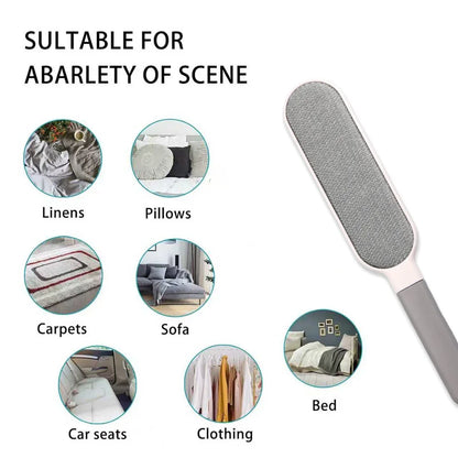Lint Brush with Self-Cleaning Base Set Pet Hair Remover Brush Portable Dog & Cat Hair Remover Clothes Sofa Car Seat Cleaning