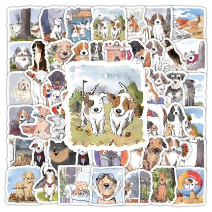10/30/50/100PCS Happy Dog Stickers Funny Dog Cartoon Sticker Animal Decals DIY Luggage Laptop Phone Car Bike Skateboard Kids Toy