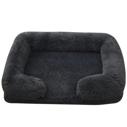 Full Filling Medium Dog Bed Half Surround Large Dog Sofa Soft Square Cat Bed Kennel Plush Puppy Nest House Accessories