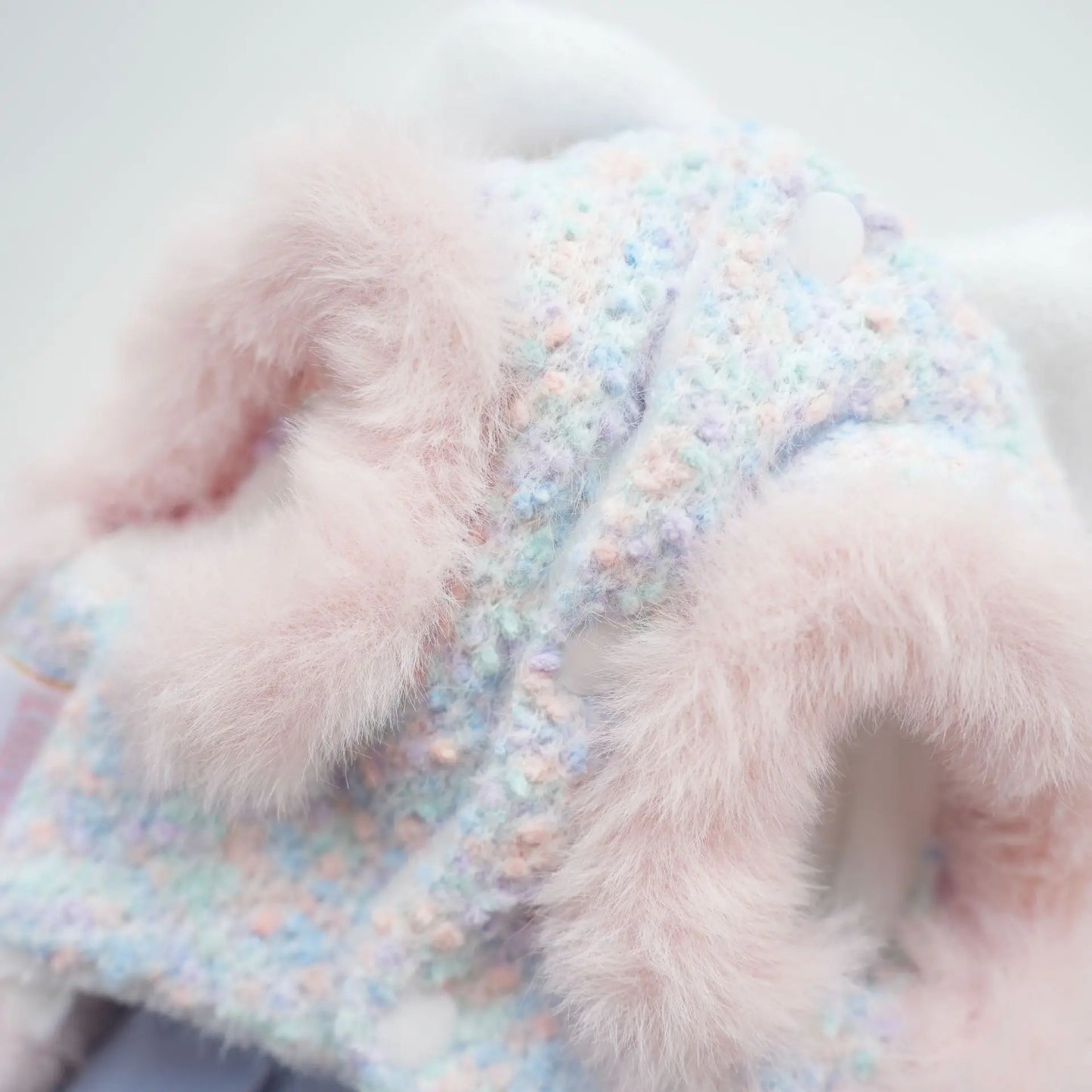 Pet Colorful Bow Set Skirt Autumn/Winter Bow Plush Coat Dress Warm Clothes Teddy Clothes Puppy Clothes for Small Dogs