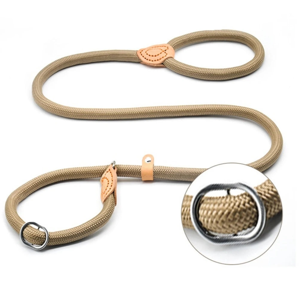 the TRAINMASTER BRAIDED LEAD - 1.5M/1.8M Dog Leash Slip Rope, Lead Leash Heavy Duty Braided Rope, Adjustable Loop Collar Training Leashes for Medium/Large Dogs