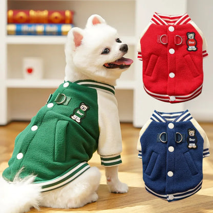 Puppy Coat With D Ring Outdoor Jacket for Small Medium Dog Button Fleece Clothing for Roppa Perro Sport Suit for Cat Wholesale