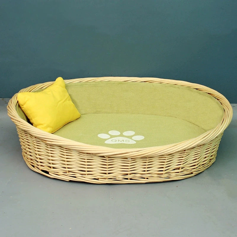 Willow Vine Weaving Dog House Summer Cool Cat Bed Four Season Universal Small Dog Pet Nest Summer Sleeping Mat Teddy Dog Bed