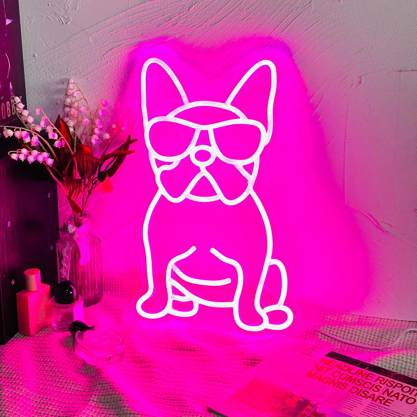 Skateboard Dog Neon Signs LED Neon Light Sign Light Up Neon Signs Wall Decor for Game Room Bedroom HomeBar Living Room kids room