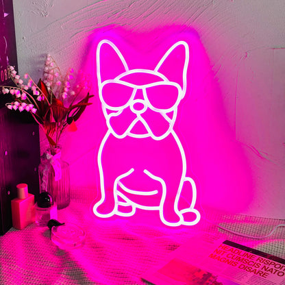 Skateboard Dog Neon Signs LED Neon Light Sign Light Up Neon Signs Wall Decor for Game Room Bedroom HomeBar Living Room kids room