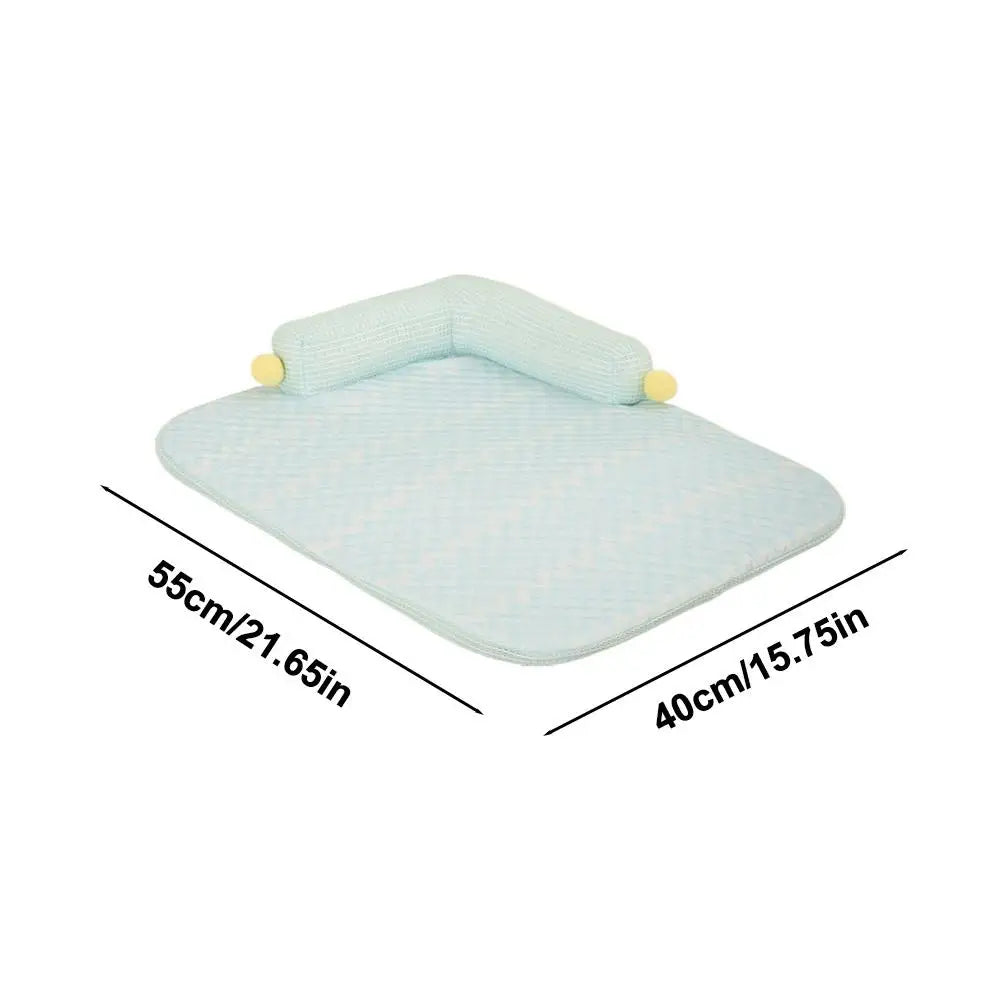 Spring and Summer Upgraded Pillow Sofa Pet Nest, Ice Silk Cat and Dog Cooling Pad, Washable Bottom Waterproof and Anti slip