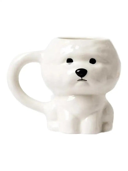 Novelty Puppy Mugs Bichon Frise Puppy Ceramic Mug Cute Creative Home Drinking Cup Coffee Cup Couple Cup Festival Gifts
