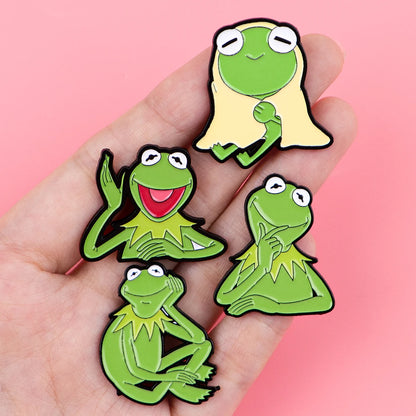 Cute Animals Dogs Cats Enamel Pins Cartoon Frogs Brooch Lapel Pin Badge on Backpack Clothing Accessories Fashion Jewelry Gifts