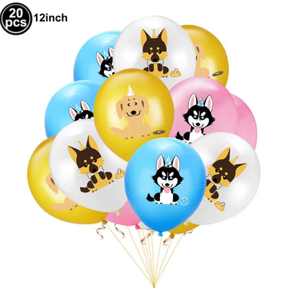 Dog Birthday Party Decorations 12inch Latex Print Animal Balloons Cute Pet Puppy Theme Baby Shower Birthday Party Decor Supplies