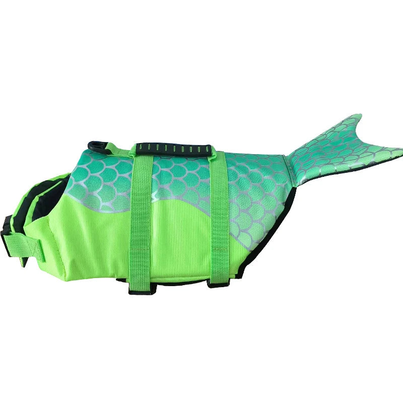 the MER-DOG - Pet Dog Life Jacket, Enhanced Buoyancy Small Dogs Swimming Clothes, Safety Vest with Handle for Medium/Large Dog, Surfing Costume