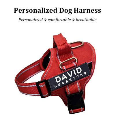 Dog Harnas No Pull Reflective Breathable Adjustable Pet Harnas Dog Vest Id Custom Name tag outdoor dog walking supplies