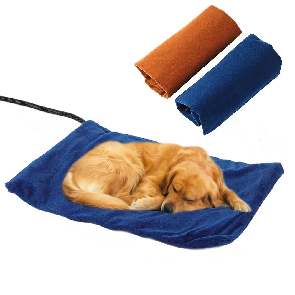 1Pc Pet Heating Pad Electric Heating Blanket Dog Heating Insulation Mattress Pet Cat Dog Winter Reptile Outdoor Warm Heating Pad