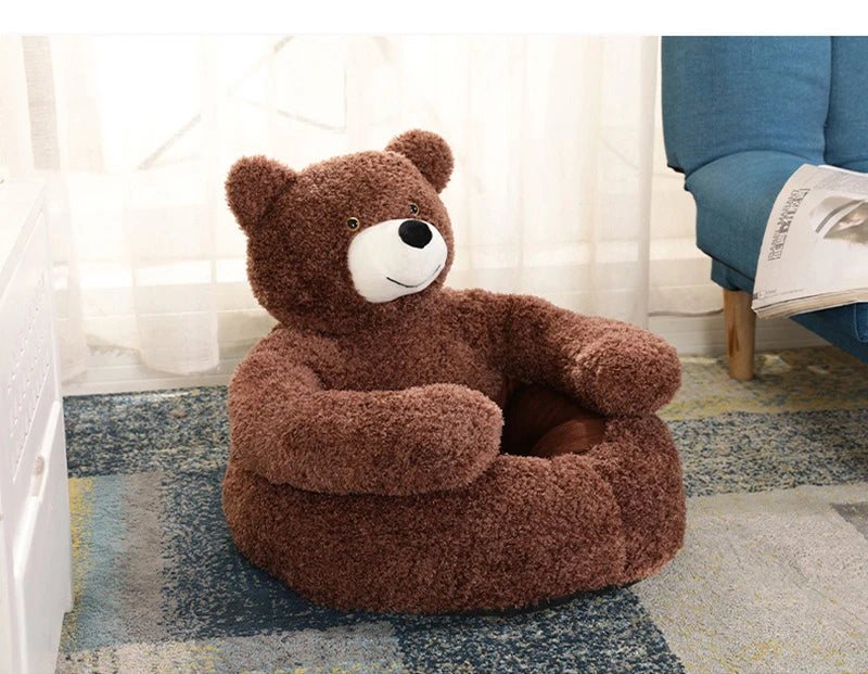 Super Soft Dog Bed Cute Winter Warm Bear Hug Cat Sleeping Mat Semi-closed Puppy Kitten Plush Nest Cushion Dog Sofa Pet Supplies