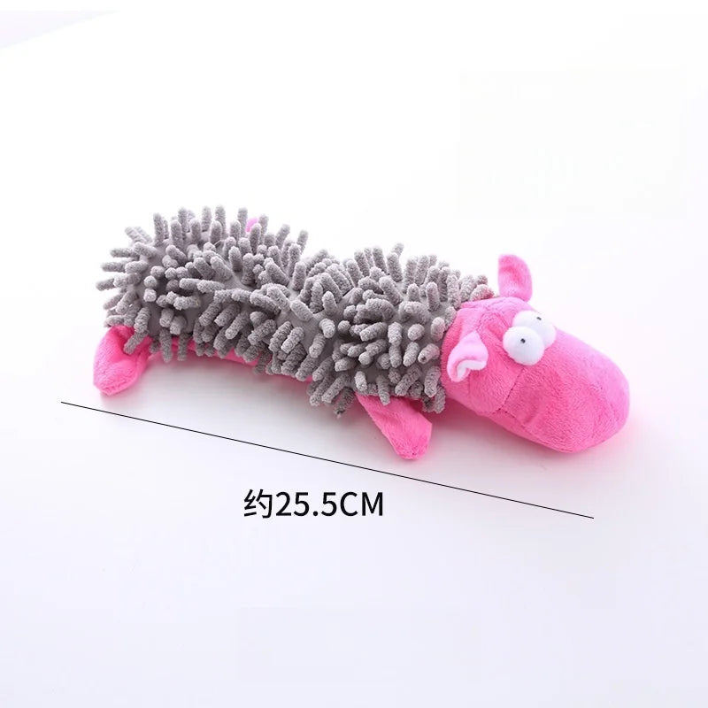 Chew Resistant Plush Pet Toys Stress Relieving Mop Plush Frogs Hippopotamus Teeth Grinding Dog Toys