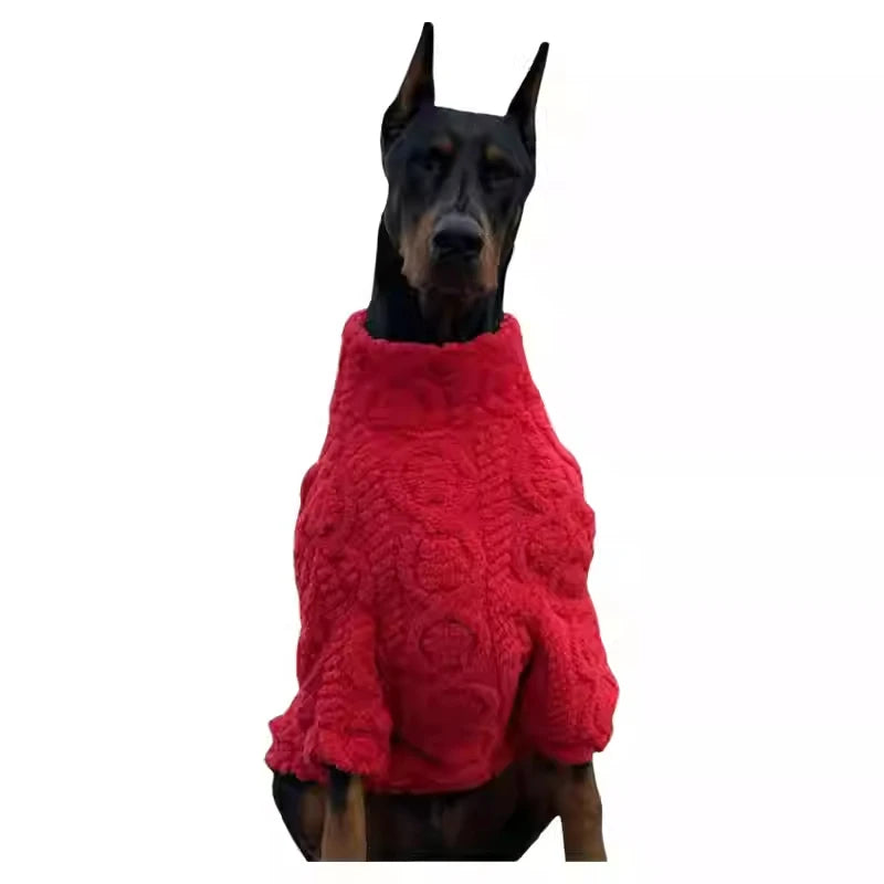 New Year Red Sweater For Media Large Dogs Warm Knit Dog Clothes Doberman Coats For Media Big Dogs ropa para perro