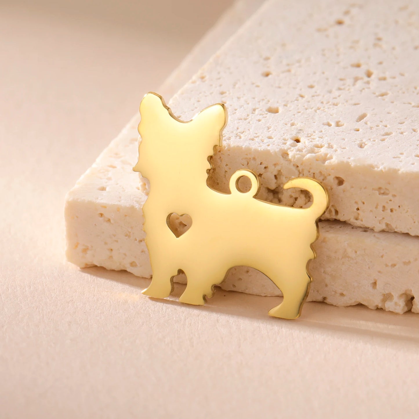 5 pieces/batch Cute Sausage Dog Wolf Pendant Stainless Steel DIY Earrings Bracelet Jewelry Fashion Jewelry Making