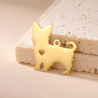 5 pieces/batch Cute Sausage Dog Wolf Pendant Stainless Steel DIY Earrings Bracelet Jewelry Fashion Jewelry Making