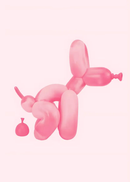 Pink Balloon Dog Posters and Prints Canvas Painting Modern Funny Wall Art Picture for Preppy Bedroom Teens Dorm Room Decor Gift