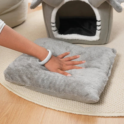 the VELVET DOG - Indoor Warm Doghouse, Soft Pet Bed Tent House, Dog Kennel Cat Bed with Removable Cushion Suitable for Small/Medium/Large Pets