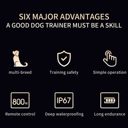 the DOG TRAINER - 1000m Electric Dog Training Collar, Pet Remote Control Type-C Backlight Display Shock Vibration Sound Collar with Security Lock