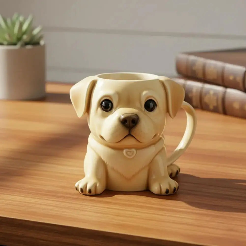 Ceramic Mug Large Capacity French Bulldog Shape Coffee Cup Handcrafted Microwave-safe Coffee Cup Reusable Kitchen Drink Mug