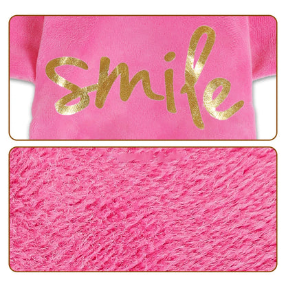 Soft Velvet Dog Jumpsuit Puppy Pajamas Onesie with Hoodie Pet Apparel Spring Autumn Cozy Dog Clothes for Small Medium Dogs