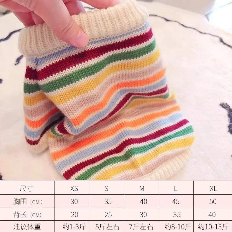 Winter Warm Clothes for Bichon Frise, Teddy, Yorkie, and Other Dogs. Thick Two-paw Sweater for Autumn and Winter Dog Walking.