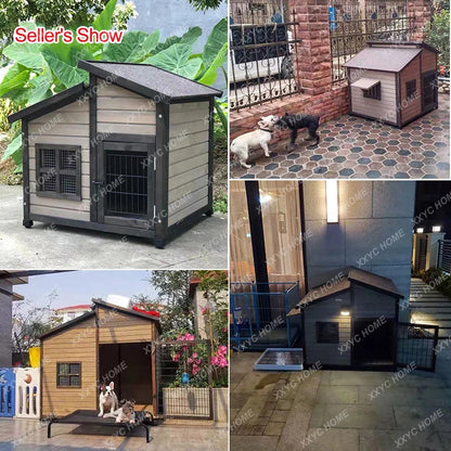 the DOGGY DUPLEX - Quality Assurance Large Outdoor Comfort Wooden Dog Kennel Designs