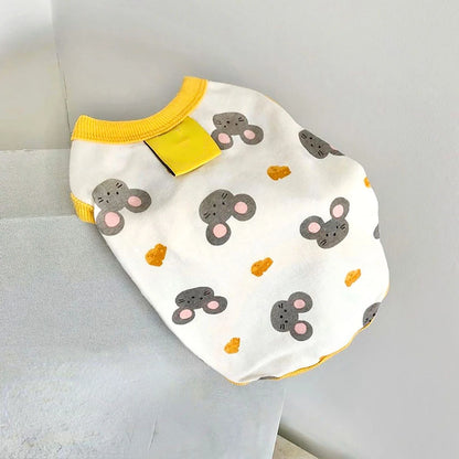 Pet Dog Clothes Puppy Summer Vest Thin Pomeranian Jumper Bear Print T-shirt Teddy Cartoon Clothing Dog Products XS-XL