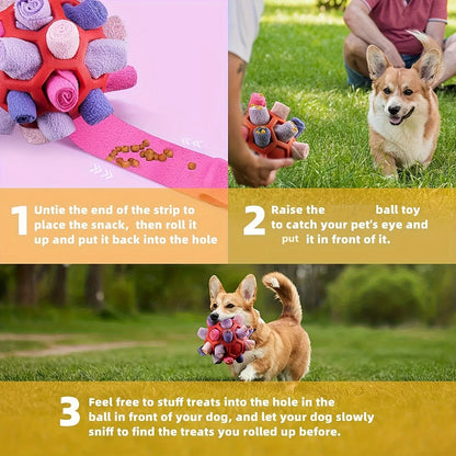 1pcs Interactive Dog Toy - Sniffing Ball for Hiding Treats - Rubber Puzzle Ball for Mental Stimulation Pet Supplies