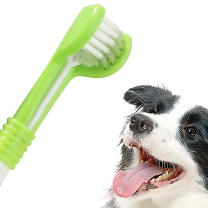3-Sided Pet Toothbrush Dog Plastic Toothbrush Removing Bad Breath Tartar Cleaning Mouth Pet Dental Care Cat Cleaning Mouth