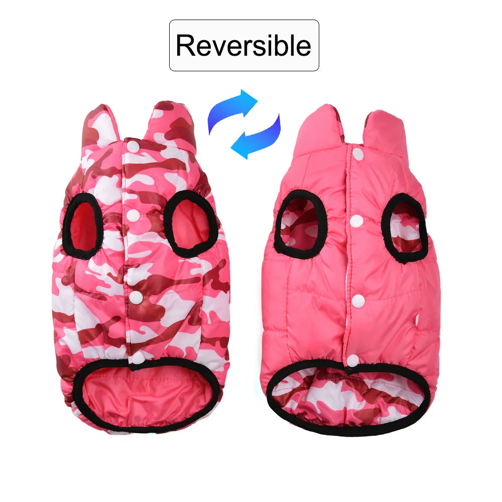 Reversible Winter Warm Dog Clothes Windproof Pet Vest Jacket For Small Medium Dogs Cats Chihuahua French Bulldog Yorkshire Coat