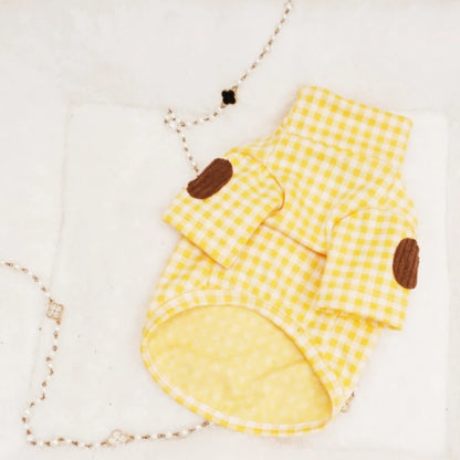 Soft Cotton Pet Dog Clothes Warm Dog Plaid Shirt Luxury Puppy Pullover Autumn Cat Shirt Cute Solid Pet Costume Chihuahua Clothes