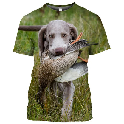 the DUCK HUNTER - Dog Camouflage Hunting T-Shirts Animal 3D Print Men Streetwear Short Sleeve T Shirt Oversized Harajuku Y2k Top Tees Man Clothing