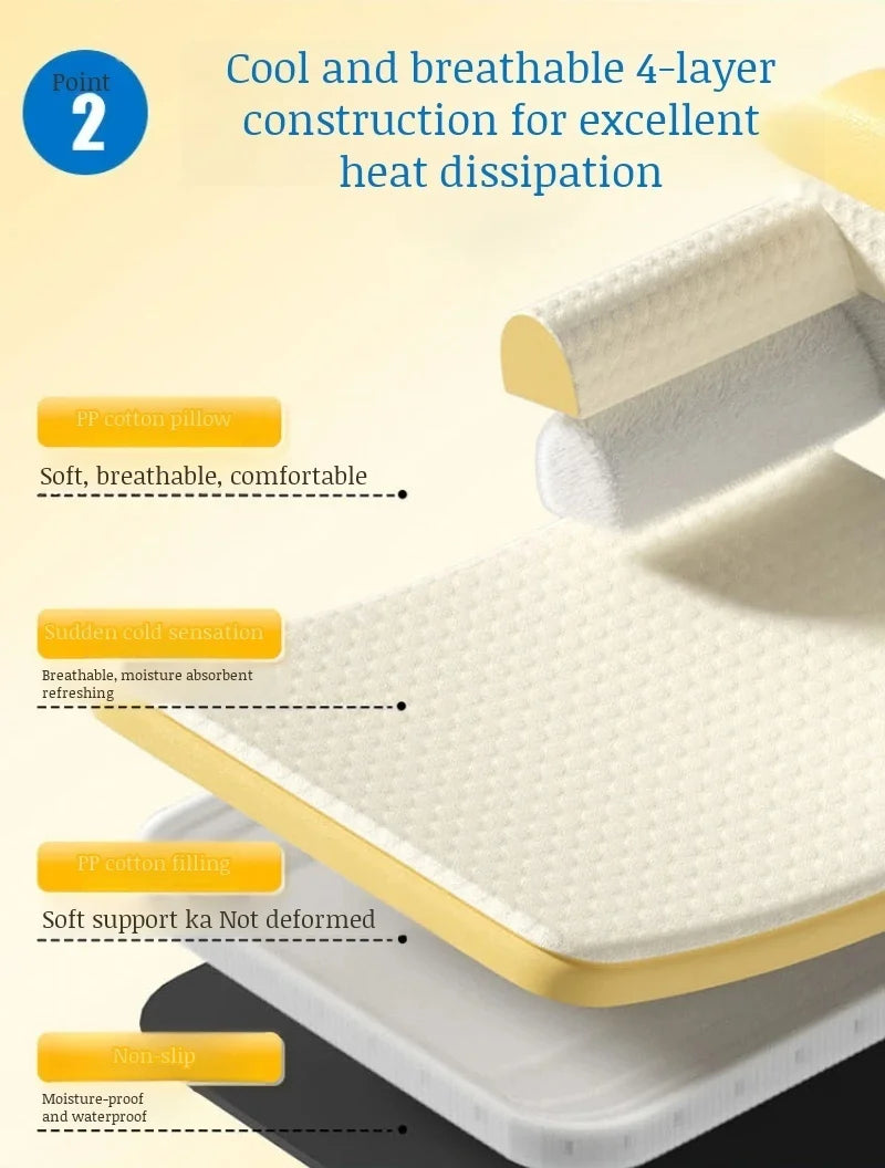 Pet Cooling Pad with L Shaped Pillow and Two Cute Eyes Pattern for Dogs and Cats Washable Ice Cooling Mat Summer Comfort Design