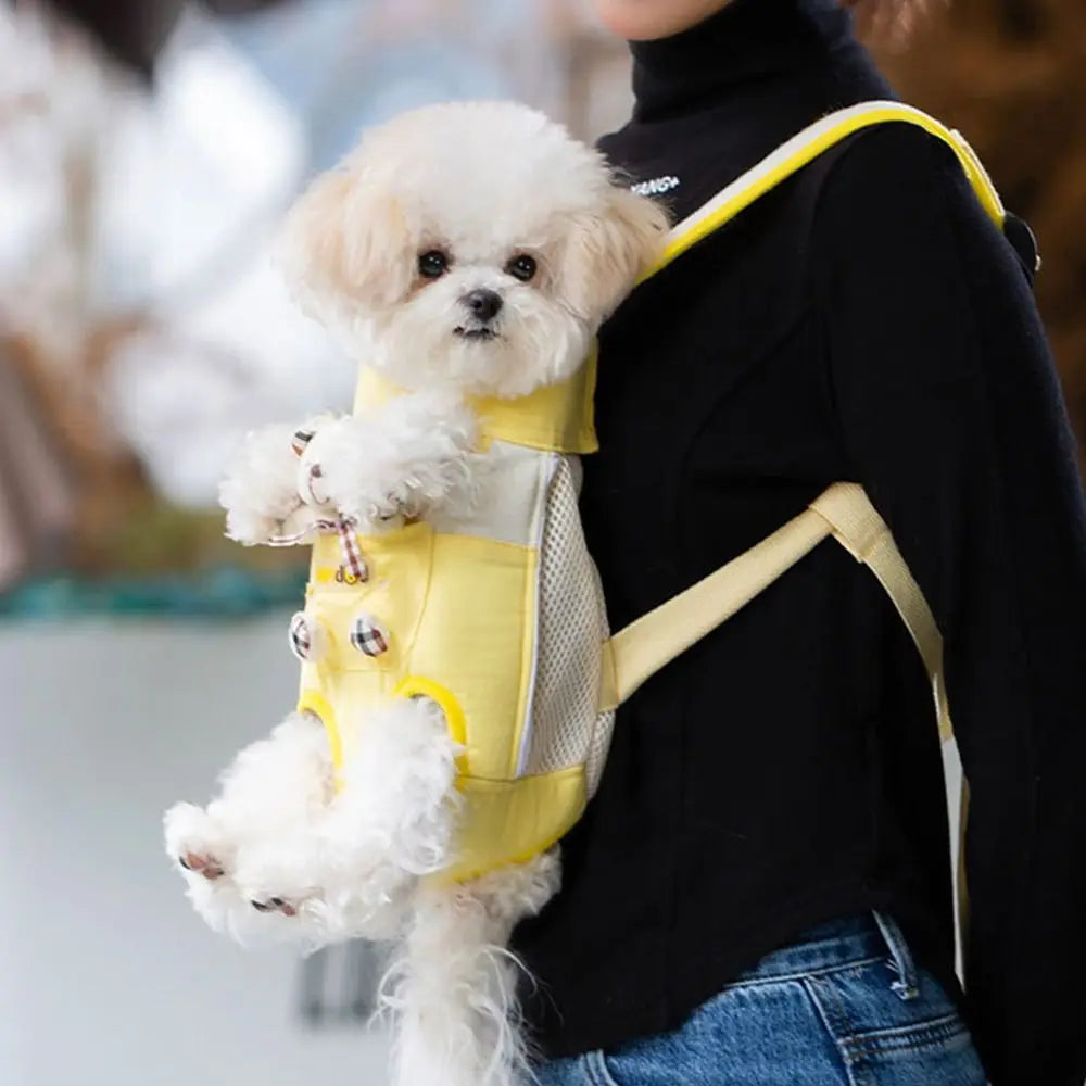 Portable Pet Chest Bag Breathable Four Feet Dog Double Shoulder Bag Comfortable Adjustable Shoulder Strap Cat Backpack