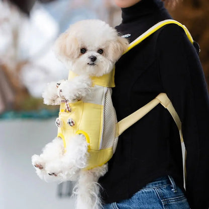 Portable Pet Chest Bag Breathable Four Feet Dog Double Shoulder Bag Comfortable Adjustable Shoulder Strap Cat Backpack