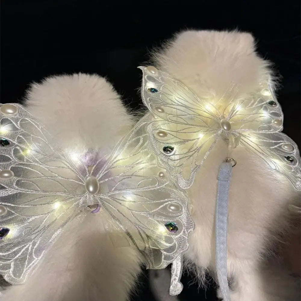 the ANGEL WINGS - Cute Glowing Dog Wing Butterfly for Small/Medium Dog Clothes, Sweet Gift Pet Back Decoration