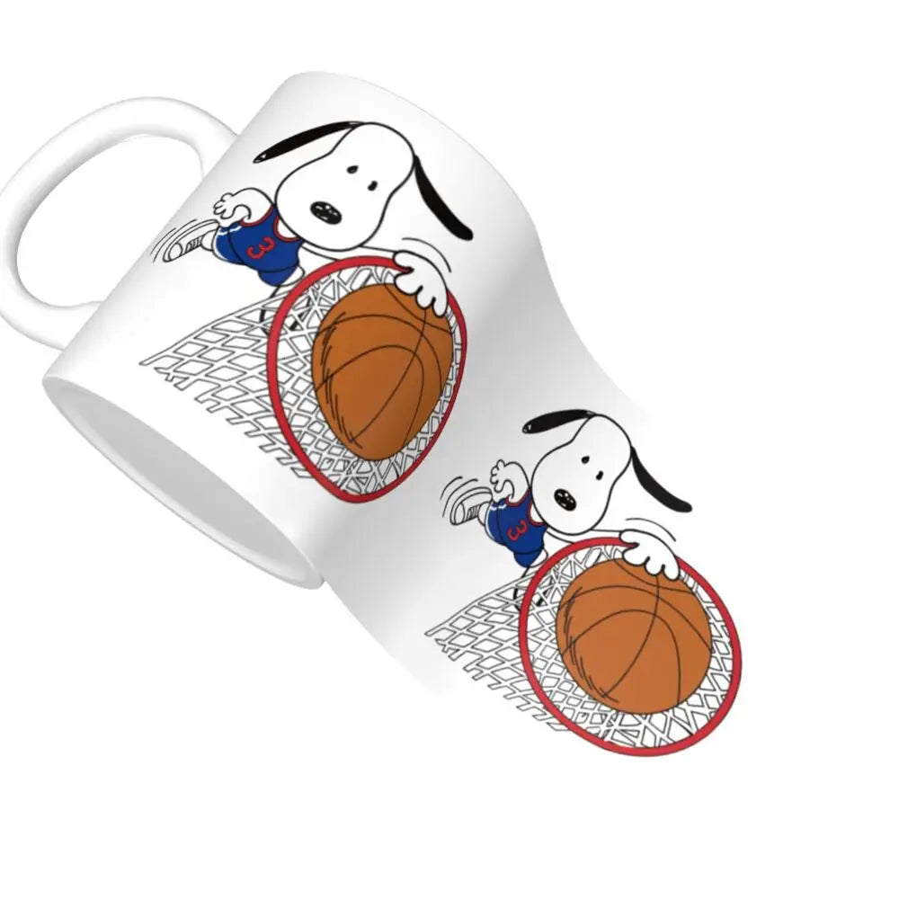 Manga Snoopy Woodstock Cartoon Dog Coffee Mug DIY Customized Ceramic Tea Milk Mug