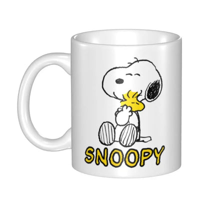 Manga Snoopy Woodstock Cartoon Dog Coffee Mug DIY Customized Ceramic Tea Milk Mug