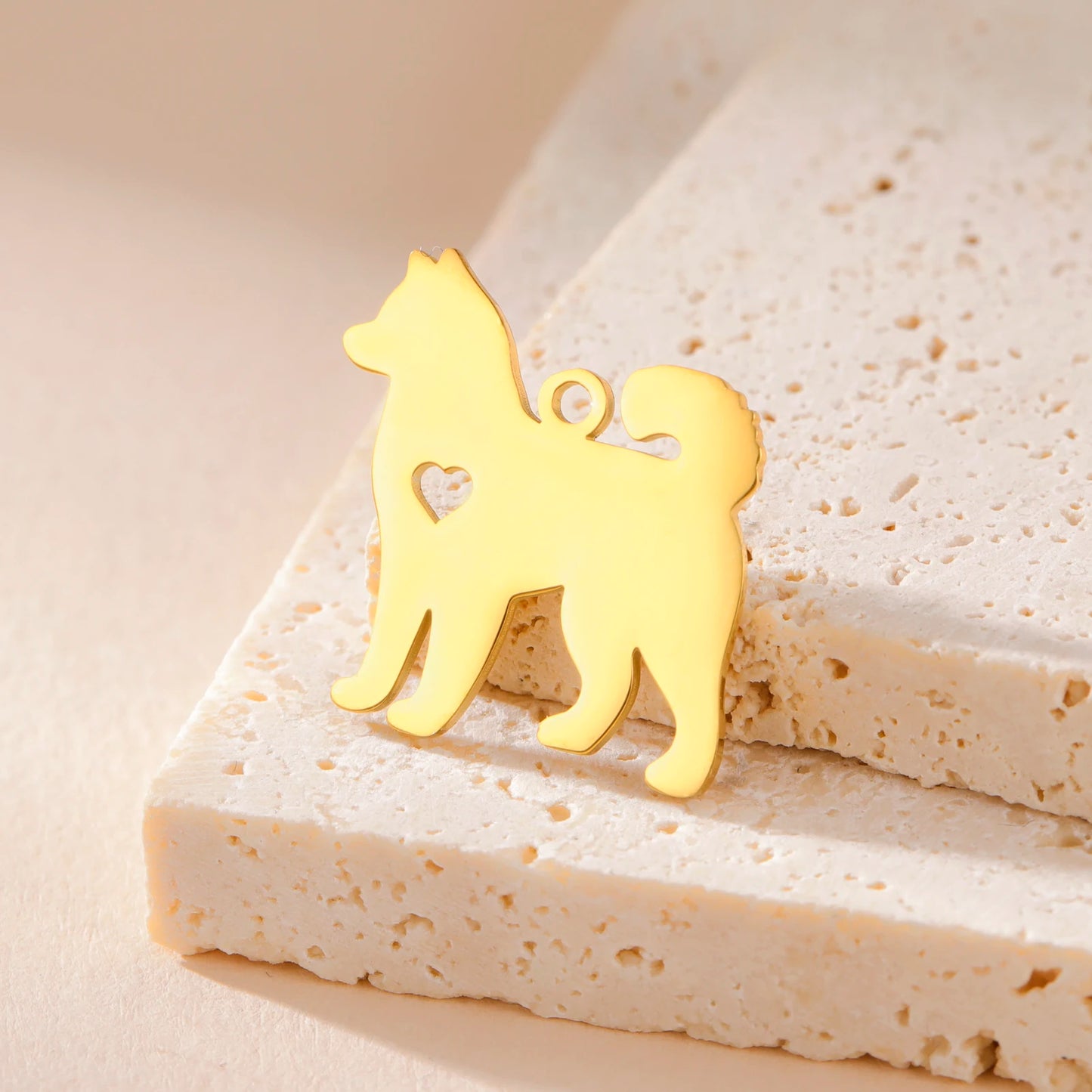 5 pieces/batch Cute Sausage Dog Wolf Pendant Stainless Steel DIY Earrings Bracelet Jewelry Fashion Jewelry Making