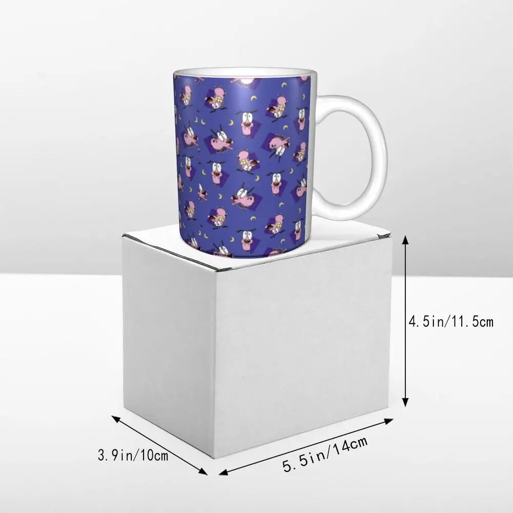 Personalized C-Courage The Cowardly Dog Coffee Mug DIY Ceramic Milk Tea Mug Cup