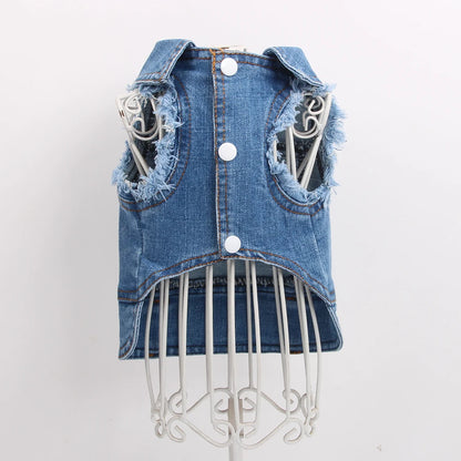 Dogs and Cats Jeans Coat Jacket Towable Denim Vest Cat Puppy Spring/Autumn Clothes Apparel