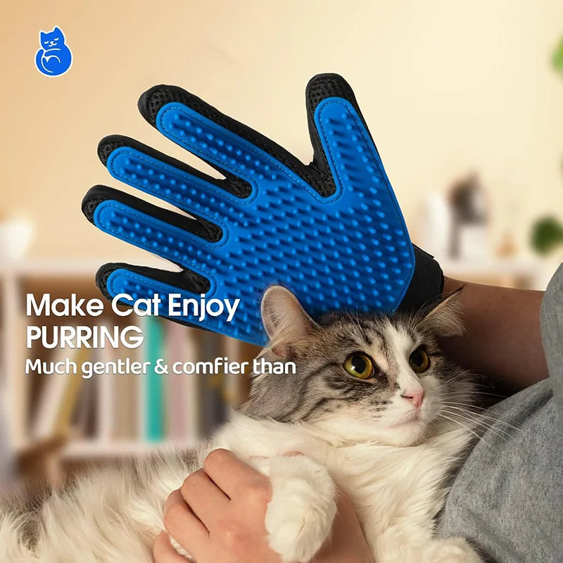Silicone Pet Grooming Gloves Cats Hair Deshedding Massage Brush Comb Gloves to Bathe Dogs Cleaning Hair Removal for Dog Animal