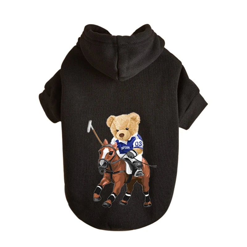 Pet Dog Clothes Autumn Winter Spring Small Medium Puppy Kitten York French Bulldog Luxury Fleece Lining Cat Pet Hoodies Perro