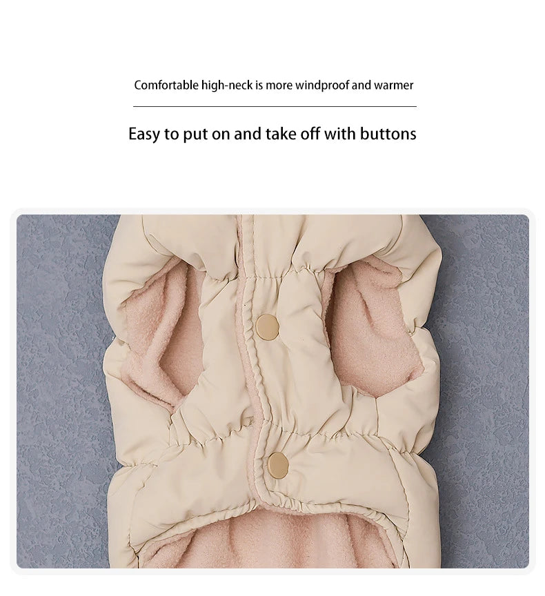 Dog Clothes With Warm Straps Cotton Jackets Pet Two-Legged Jackets Medium-Sized Dog Clothes Autumn-Winter Outfits